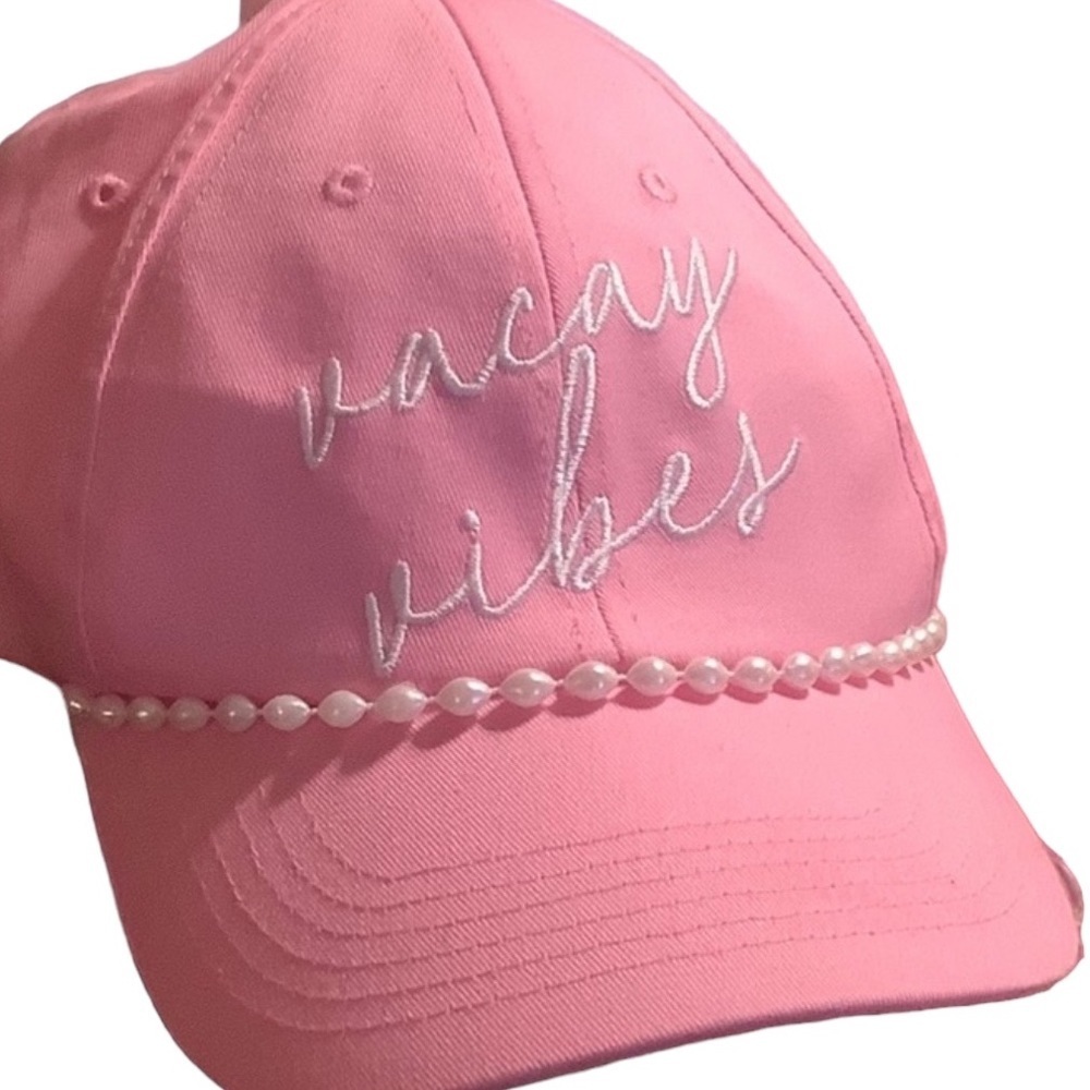 Vacay Vibes Light Pink Baseball Hat - Picture 2 of 3